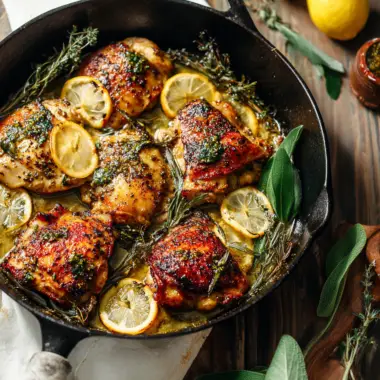 Lemon Herb Roasted Chicken Thighs