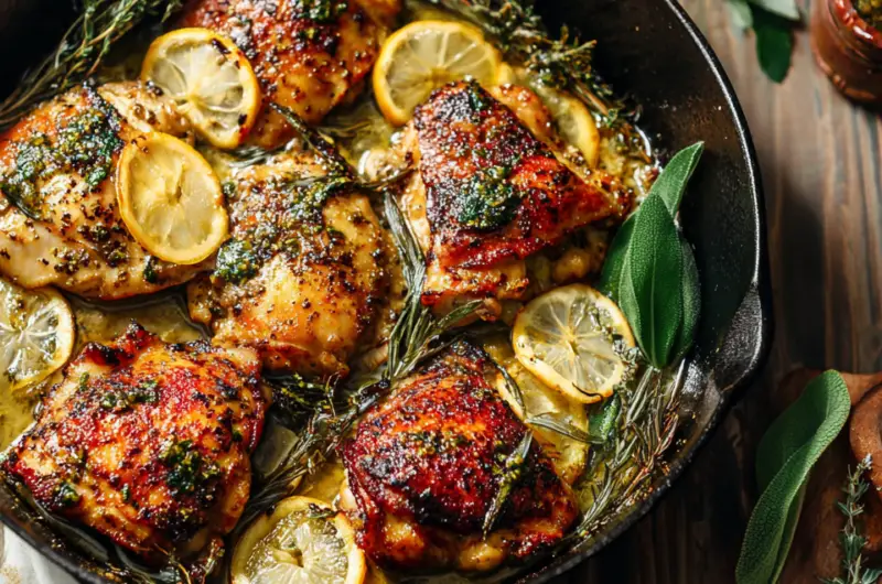 Lemon Herb Roasted Chicken Thighs