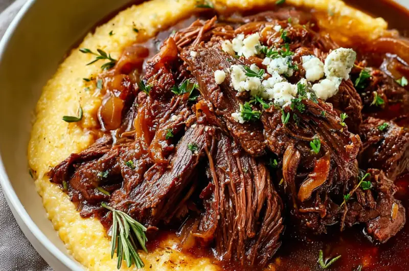 Italian Pot Roast with Gorgonzola Polenta