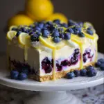 No-Bake Lemon Dazzling Blueberry Cream Cake