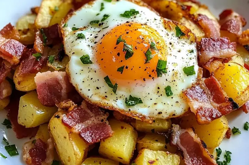 Bacon, Egg, and Potato Hash