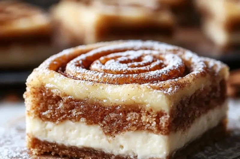 Cinnamon Roll Honeybun Cheesecake Bars