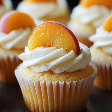 Honey Peach Cream Cheese Cupcakes