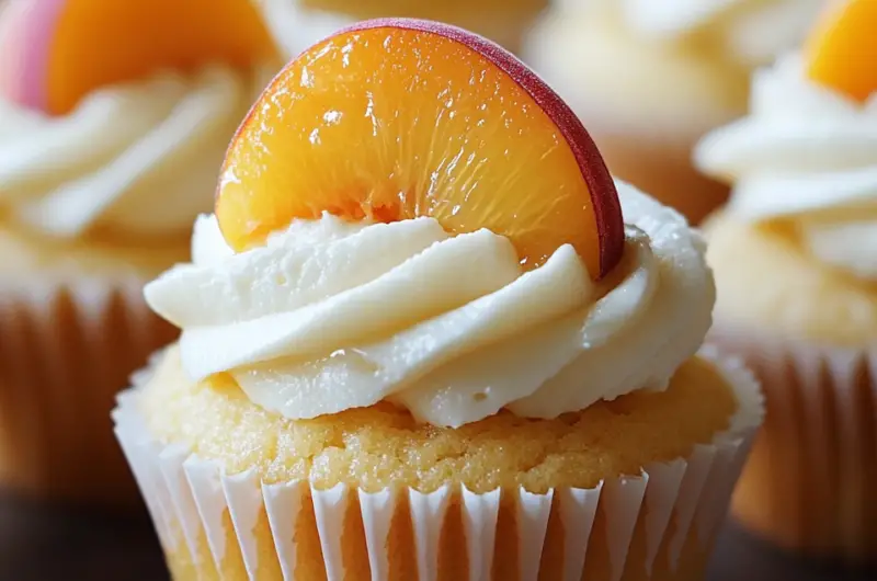 Honey Peach Cream Cheese Cupcakes