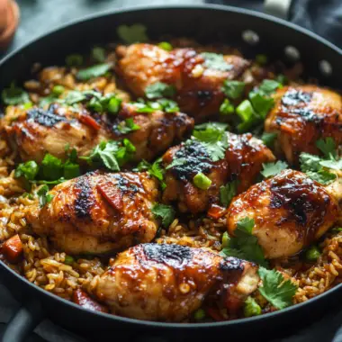 One-Pan Bold Honey BBQ Chicken & Rice
