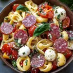 Salami Mozzarella Tortellini Pasta Salad