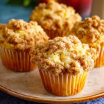 Easy Peach Crumb Topping Muffins