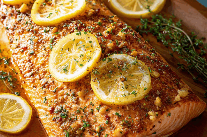 Lemon Garlic Baked Salmon