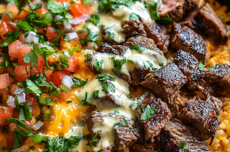 Steak Queso Rice Bowl
