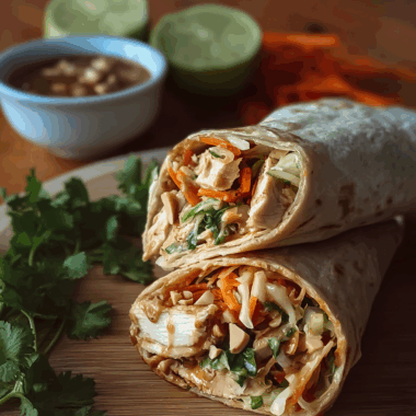 Thai Peanut Chicken Wraps