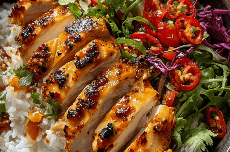 Spicy Maple Chicken with Coconut Rice