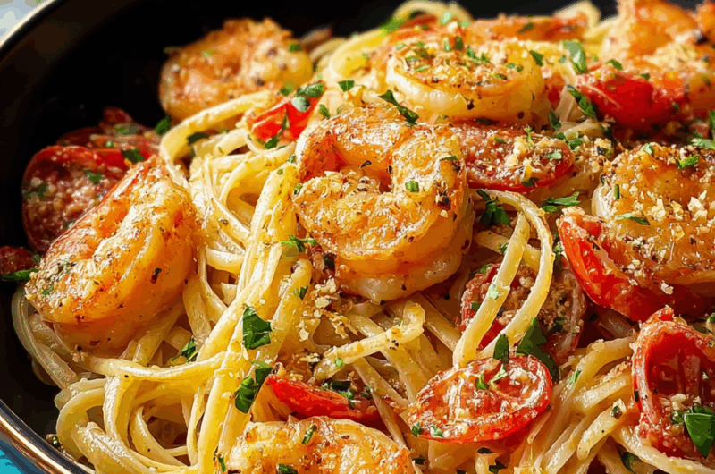 Creamy Jamaican Shrimp Pasta