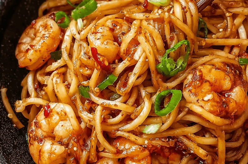 Spicy Garlic Shrimp Noodles