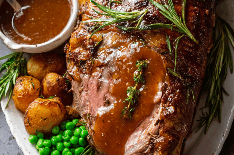 Roast Lamb Leg with Gravy