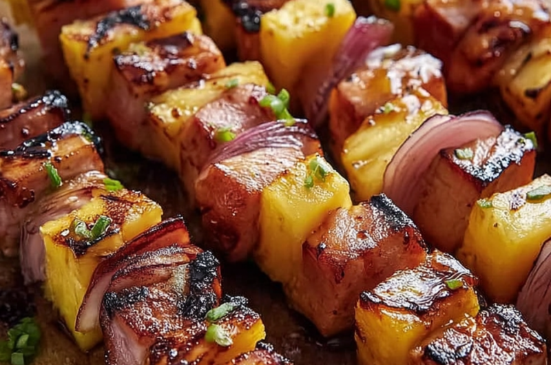 Hawaiian Ham and Pineapple Skewers