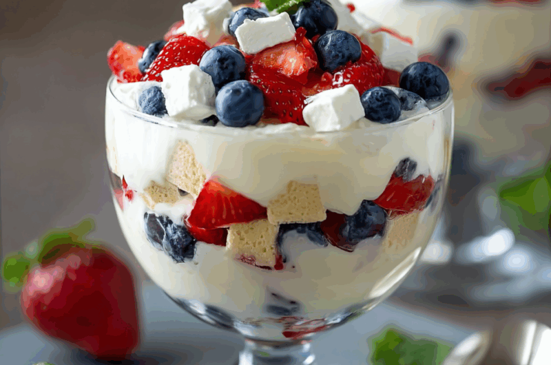 Red, White, and Blue Cheesecake Salad