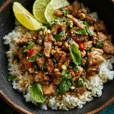 Ginger Lime Pork with Coconut Rice