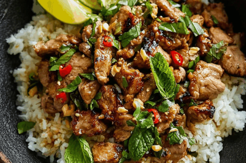 Ginger Lime Pork with Coconut Rice
