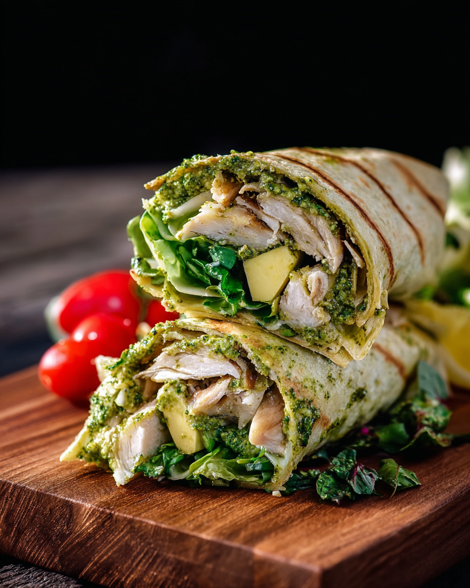 Grilled Pesto Chicken Wraps