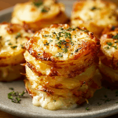 Cheesy Potato Gratin Stacks
