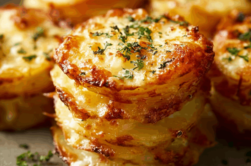 Cheesy Potato Gratin Stacks