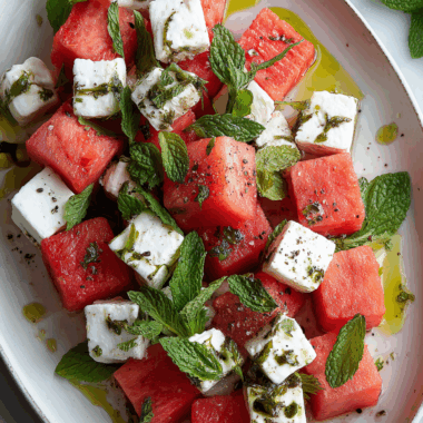 Watermelon Feta Mint Salad