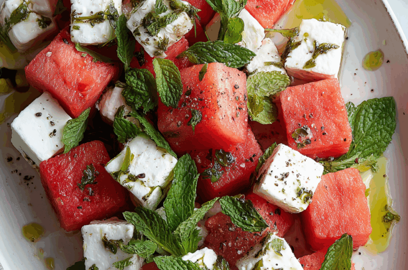 Watermelon Feta Mint Salad