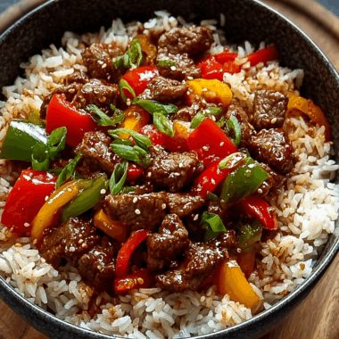 Beef and Pepper Rice Bowl