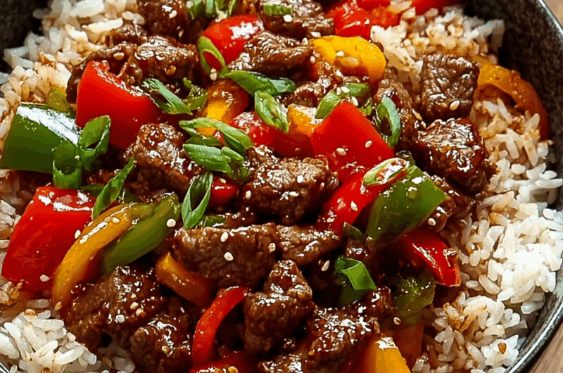 Beef and Pepper Rice Bowl