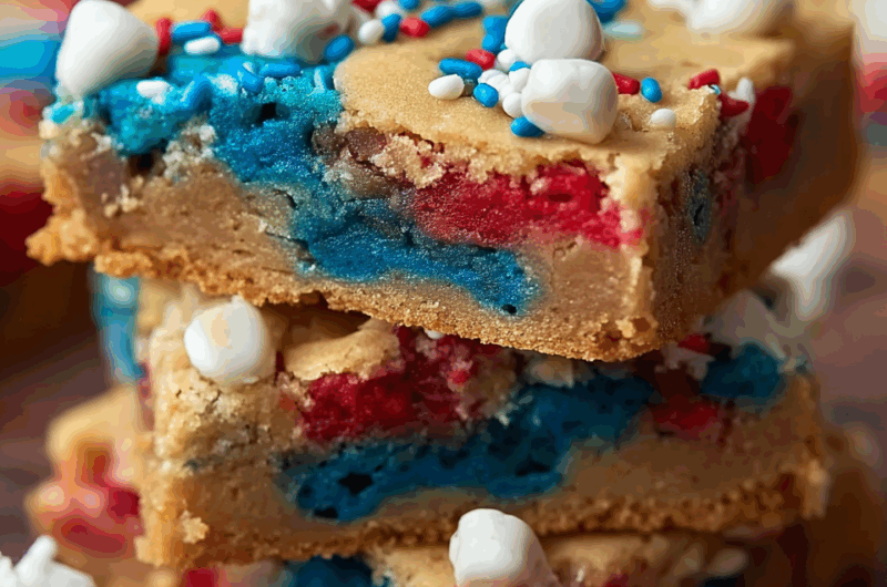 4th of July Cake Mix Cookie Bars