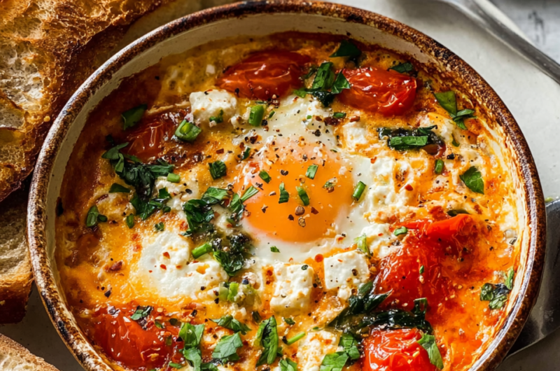 Baked Feta Eggs