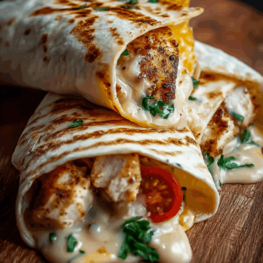 Cheesy Garlic Chicken Wraps