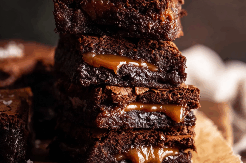 Salted Caramel Stuffed Brownies