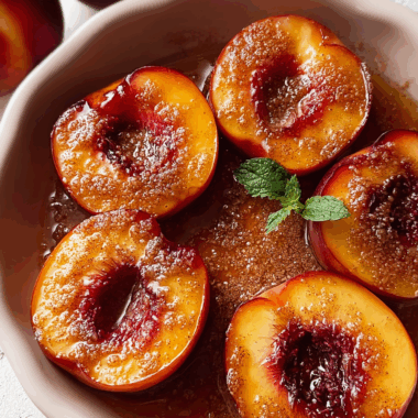 Cinnamon Sugar Baked Peaches