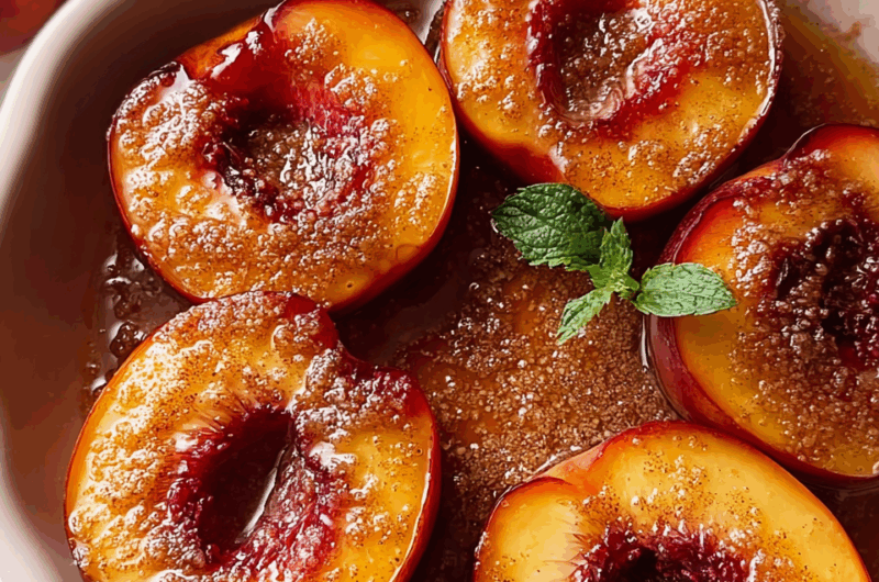 Cinnamon Sugar Baked Peaches