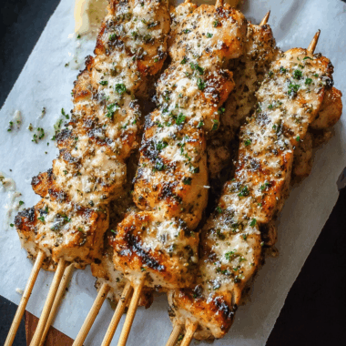 Garlic Parmesan Chicken Skewers