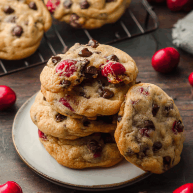 Cherry Chocolate Chip Cookies with Mocha Chips