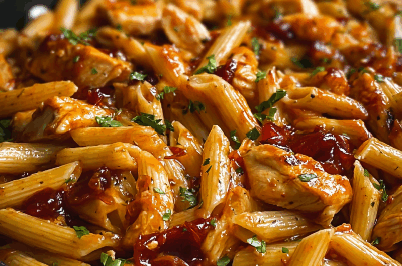 One-Pan Tangy Honey BBQ Chicken Penne