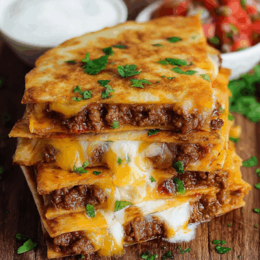 Easy Cheesy Ground Beef Quesadillas
