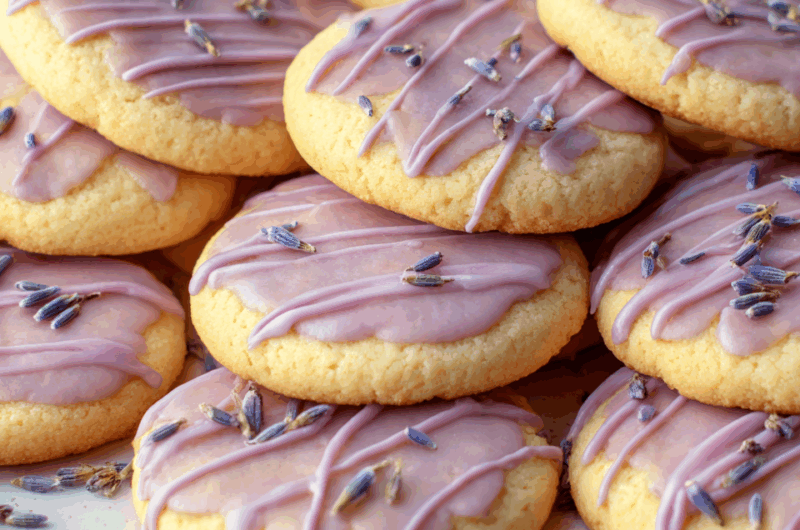 Lavender Cookies with Icing