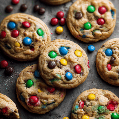 Rainbow M&M Cookies