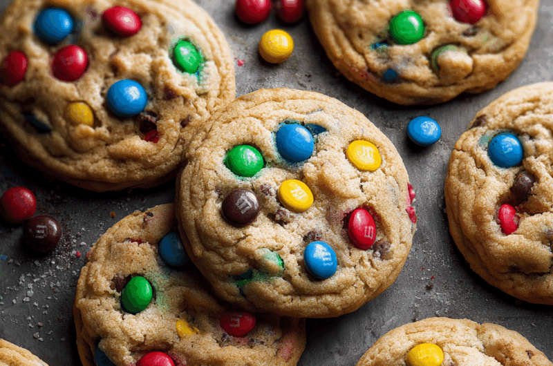 Rainbow M&M Cookies