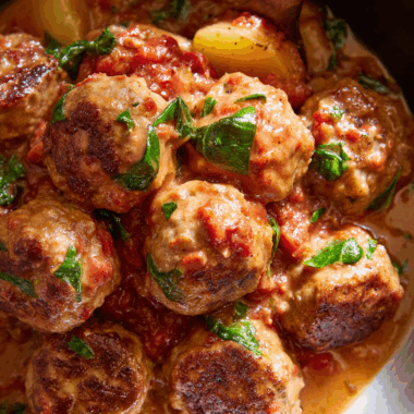 Slow Cooker Tuscan Chicken Meatballs