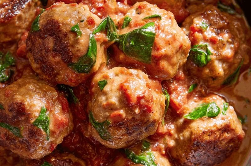 Slow Cooker Tuscan Chicken Meatballs