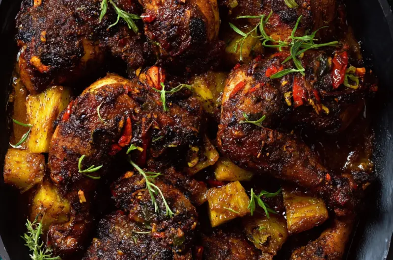 Baked Jamaican Pineapple Jerk Chicken