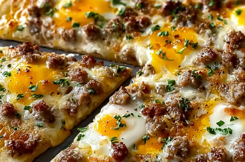 Biscuits and Sausage Gravy Breakfast Pizza