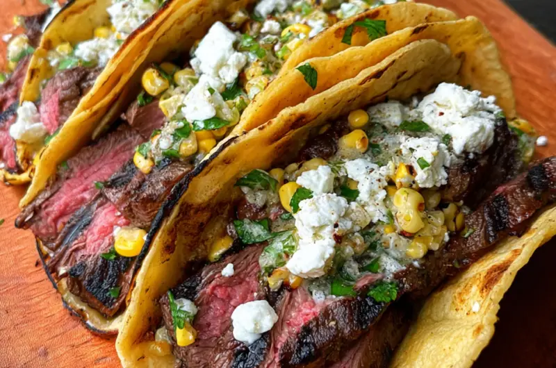 Grilled Steak Elote Tacos