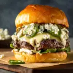 Smash Burgers with Charred Serrano Blue Cheese Butter