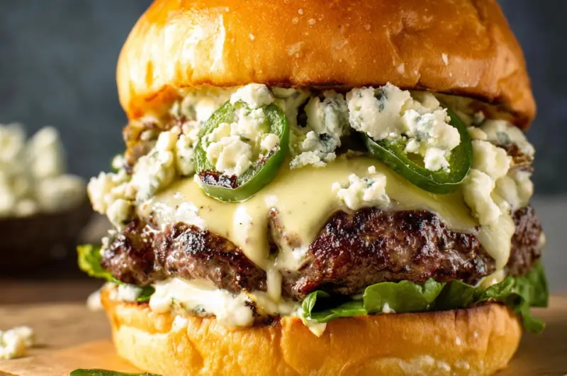 Smash Burgers with Charred Serrano Blue Cheese Butter