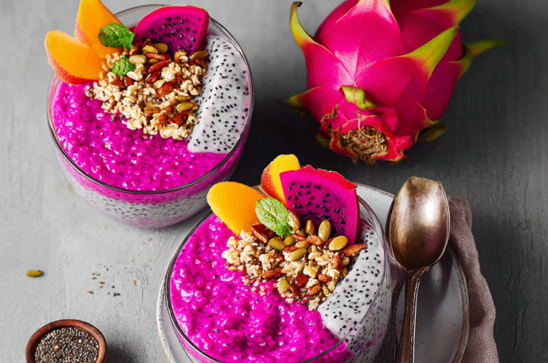 Tropical Dragonfruit Chia Parfait